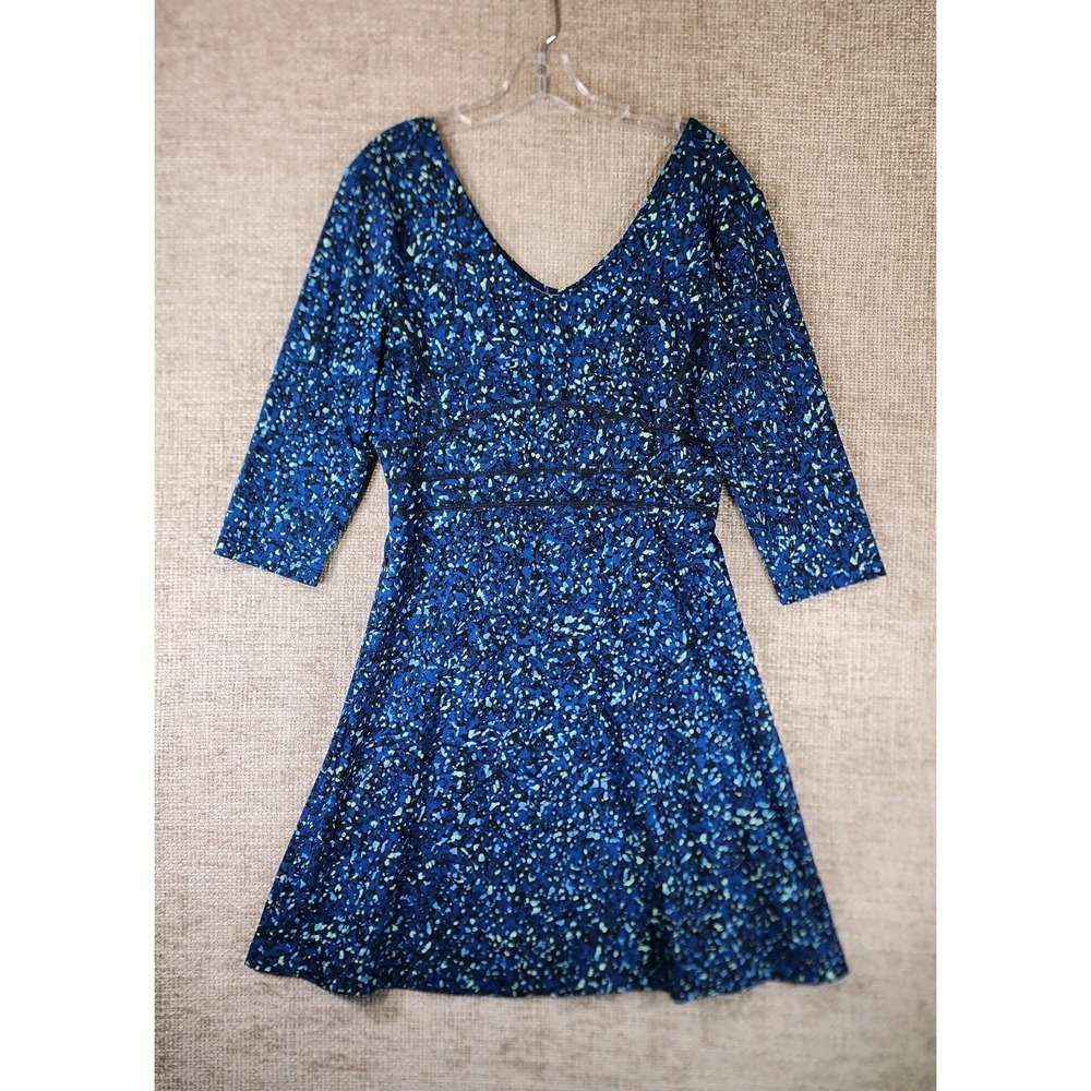 Title Nine Dream Double V Dress Womens M Sea Glass Blue Active Zip Pockets